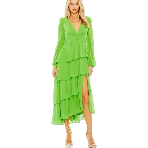 Mac Duggal Ruffle Tiered Dress Sz 12 NWT - Picture 8 of 12